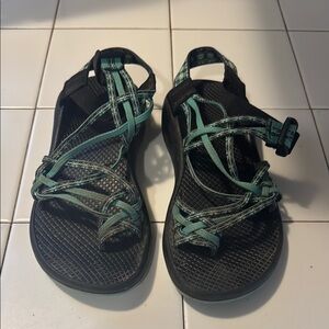 Chaco ZX Classic Sport Sandals Women's Size 8 Green/Black Adjustable